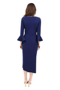 Chiara Boni - Triwan Ruffle-trim Slim-fit Midi-dress