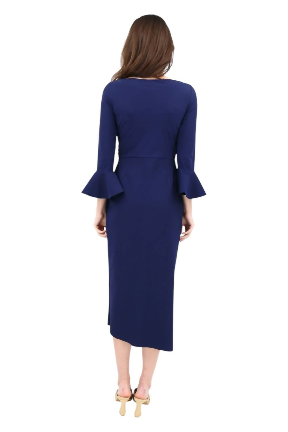 Chiara Boni - Triwan Ruffle-trim Slim-fit Midi-dress