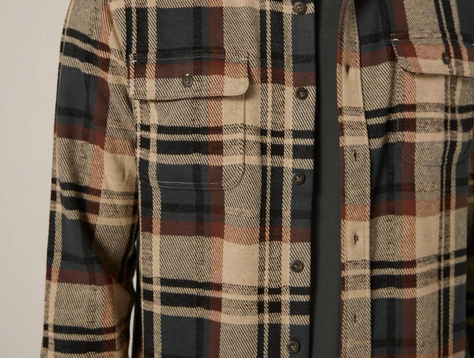 7Diamonds Generation Long Sleeve Shirt in petrol navy - men's shirt - detail view