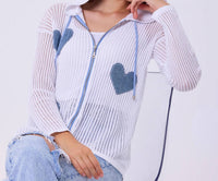 French Kyss - Heart Crochet Hoodie
