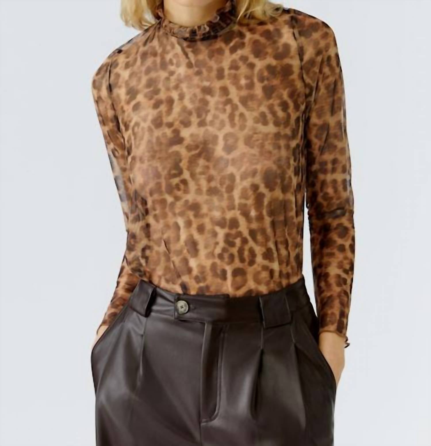 Oui - Women's Ruffle Neck Blouse