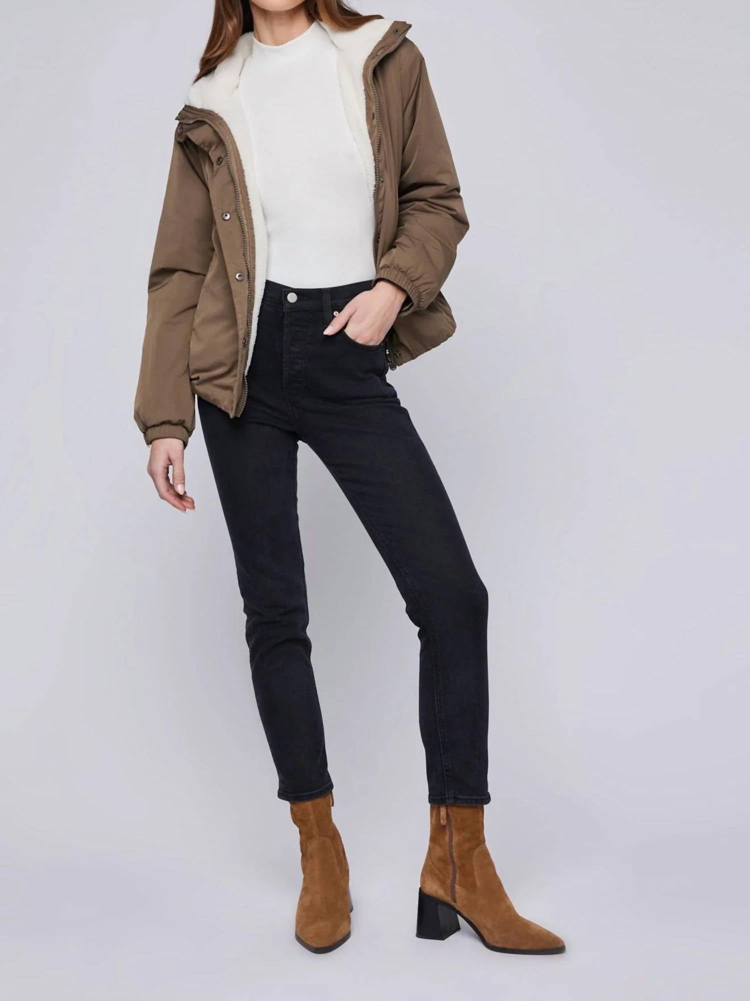 Gentle Fawn Tory Faux Sherpa Jacket in beige - women's jacket