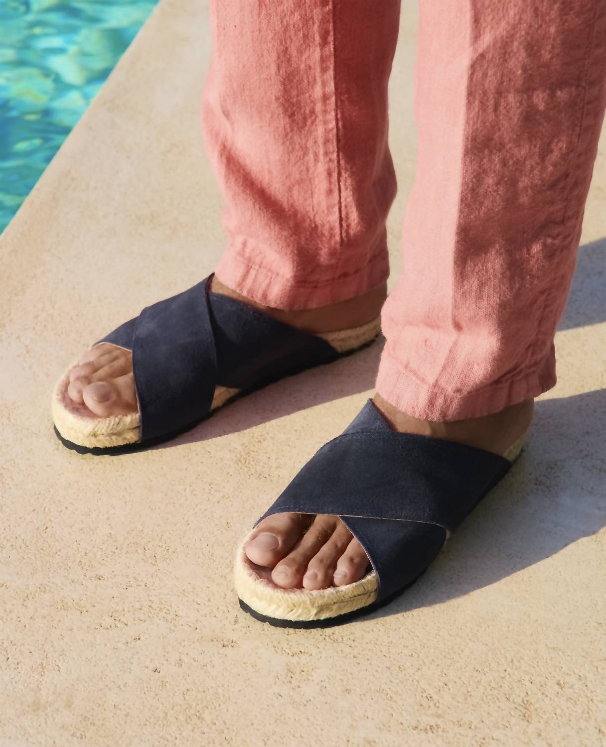 Manebi - Suede Crossed Bands Sandals Hamptons Espadrilles