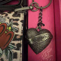 Ed Hardy - Women's Leopard Print Crossbody Bag With Heart Accents