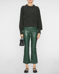 Sprwmn - Leather Crop Flare Leggings