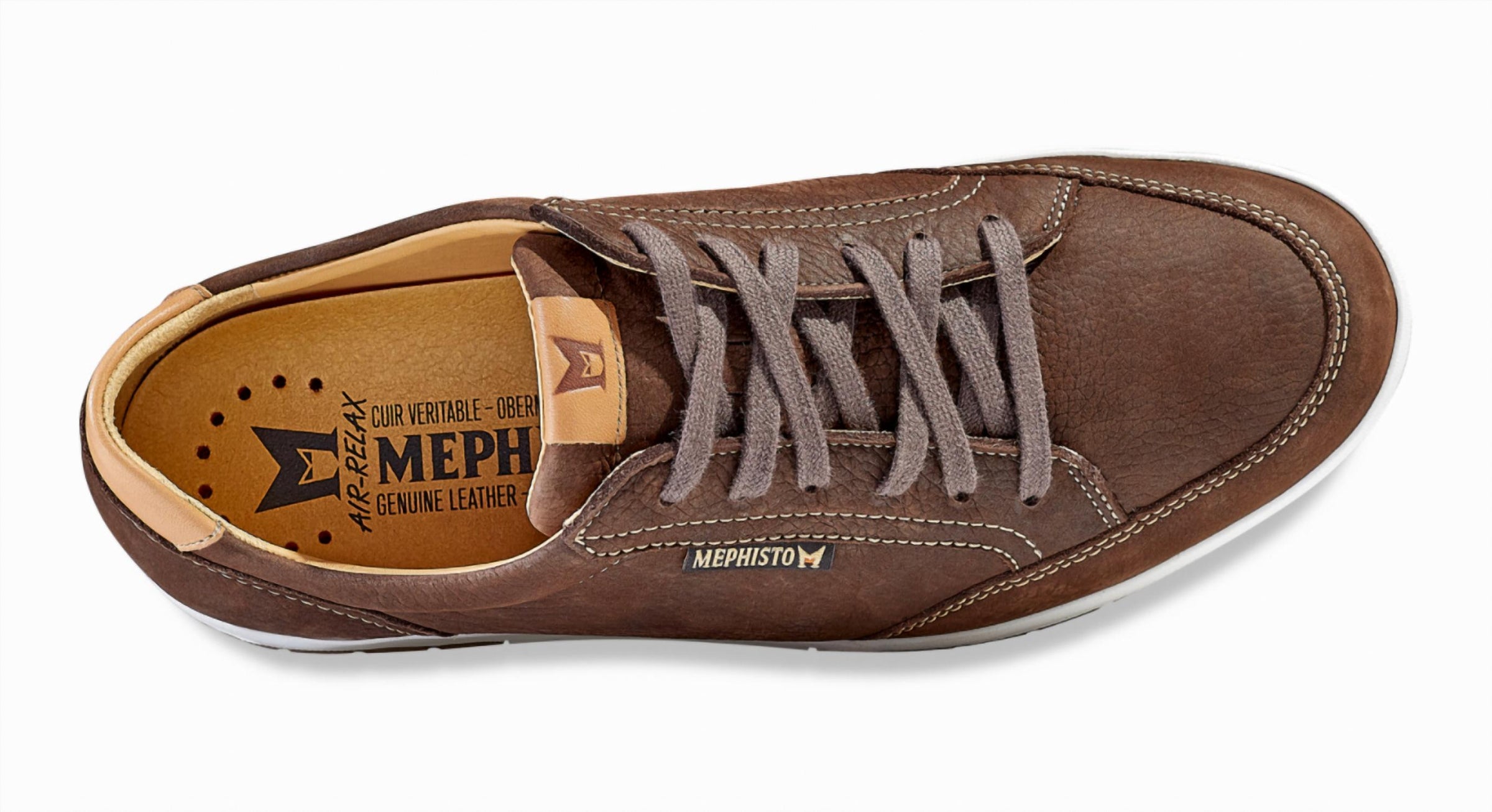 MEPHISTO Men's Mick Casual Shoes in dark brown - men's sneaker - detail view