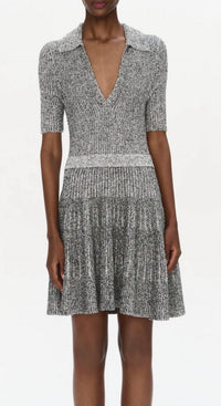 SIMKHAI Patricia Mini Dress in ivory black marble - women's dress