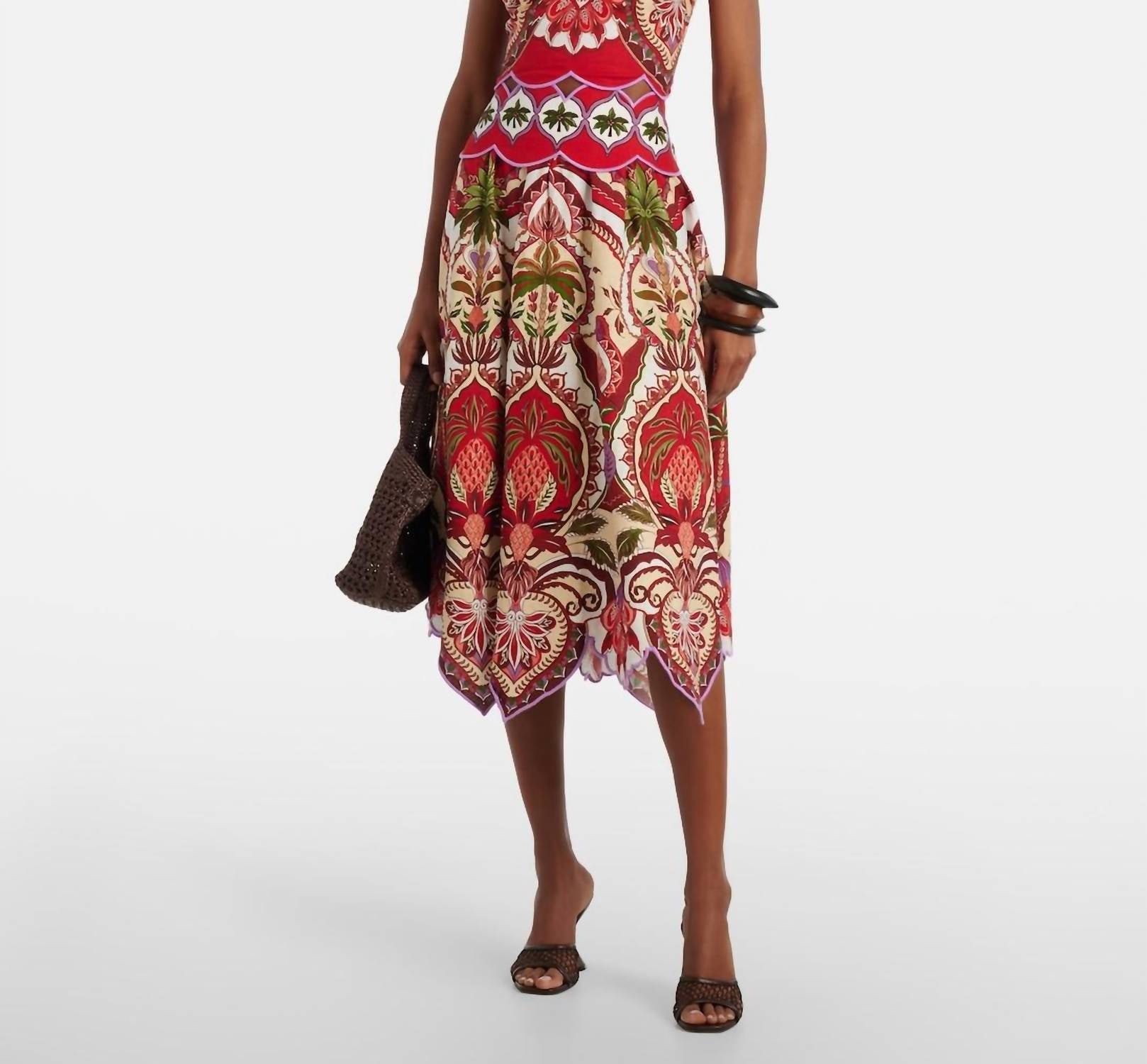 Farm Rio - Scallops Midi Skirt