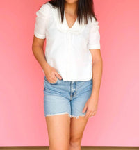 Emily Mccarthy - Cameron Scalloped Collar Top