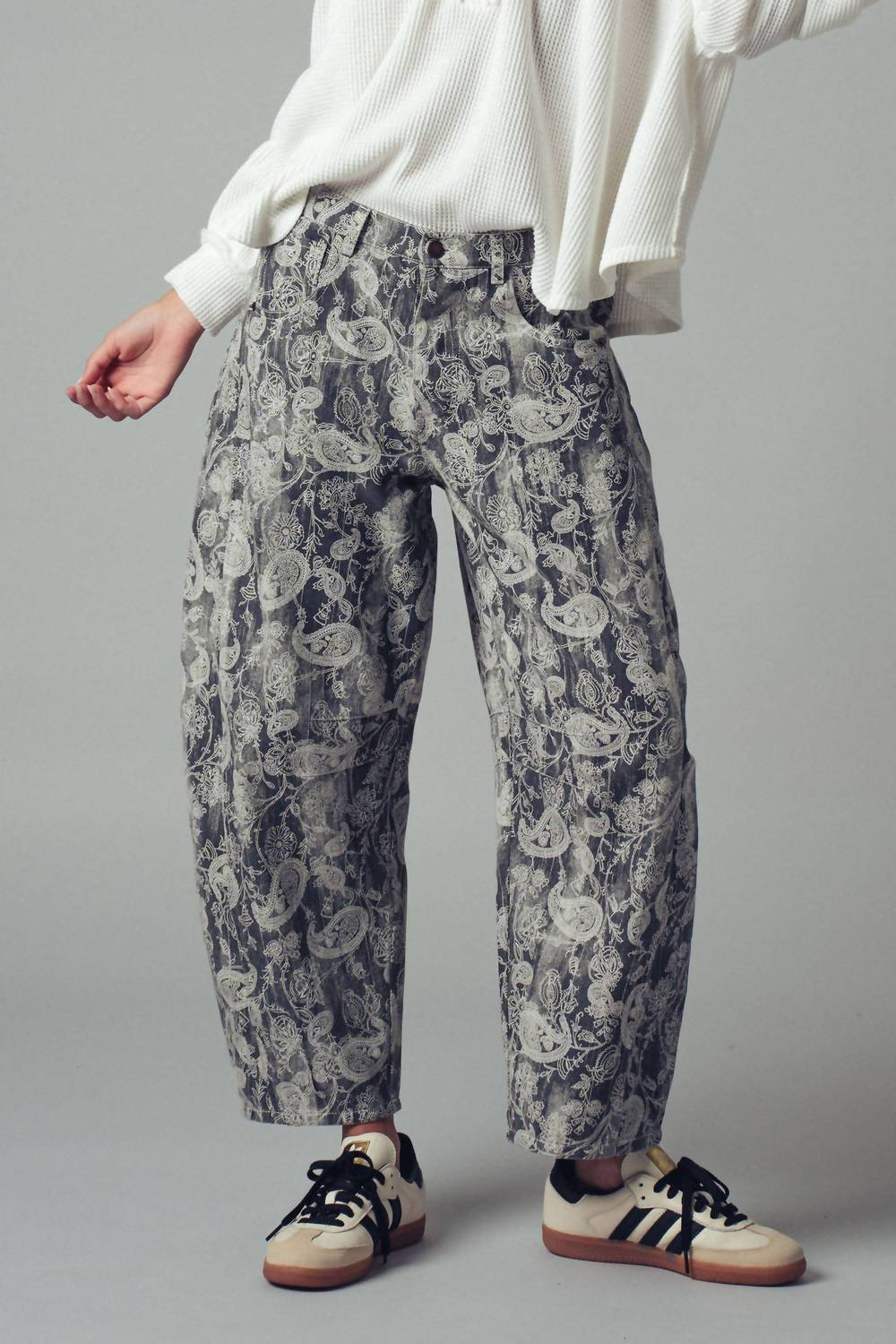 Urban Daizy - Paisley Print Cropped Wide Leg Pants
