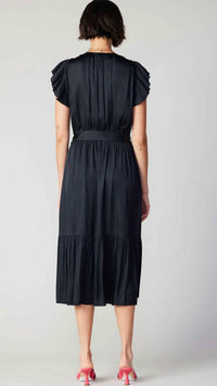 Current Air - Fluttered Sleeve V Neck Maxi Dress