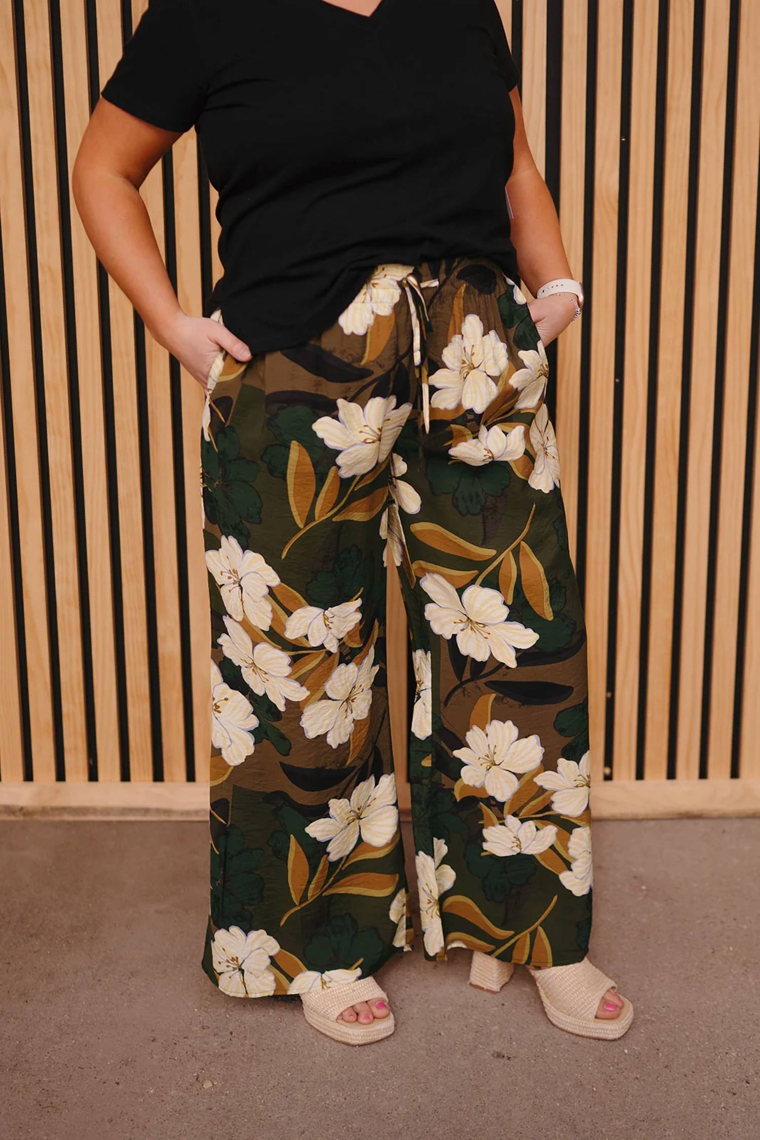 Dex - Palm Blossom Wide Leg Pants