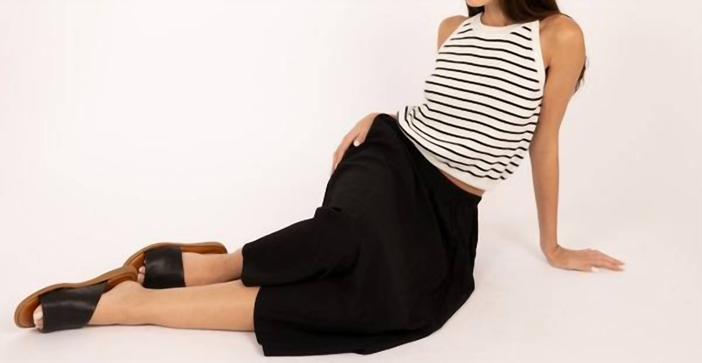 Elle Grey - Elastic Waist Flare Skirt