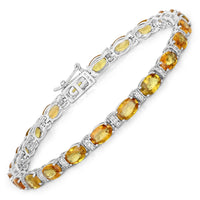 Diana M Jewels Women's Oval Natural Sapphire Bracelet (12.33 Ct) - Grand in 14k white gold - women's jewelry