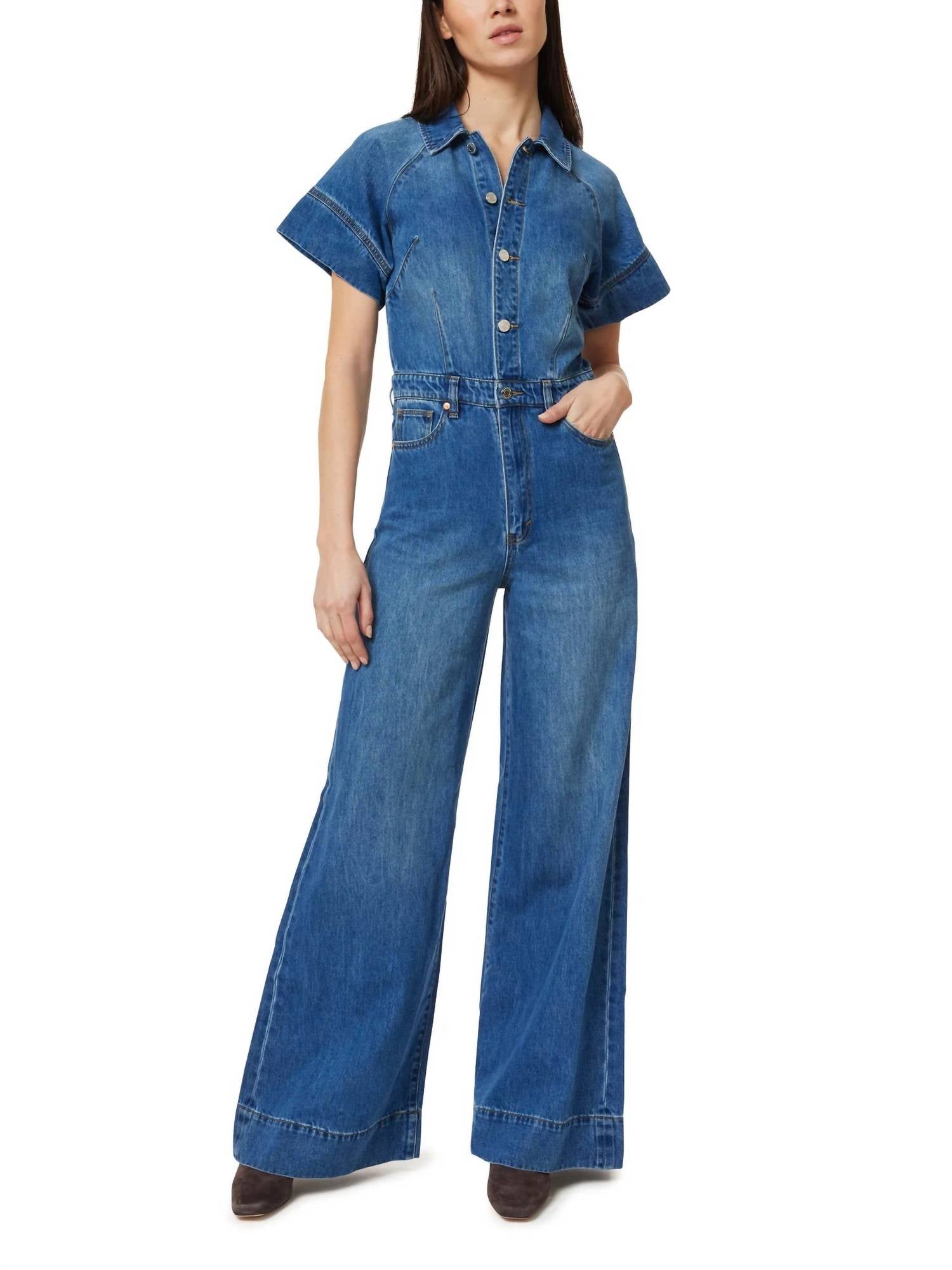 Habitual - Flare Leg Denim Jumpsuit