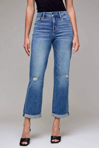 Hidden - Double Cuffed High Rise Jeans