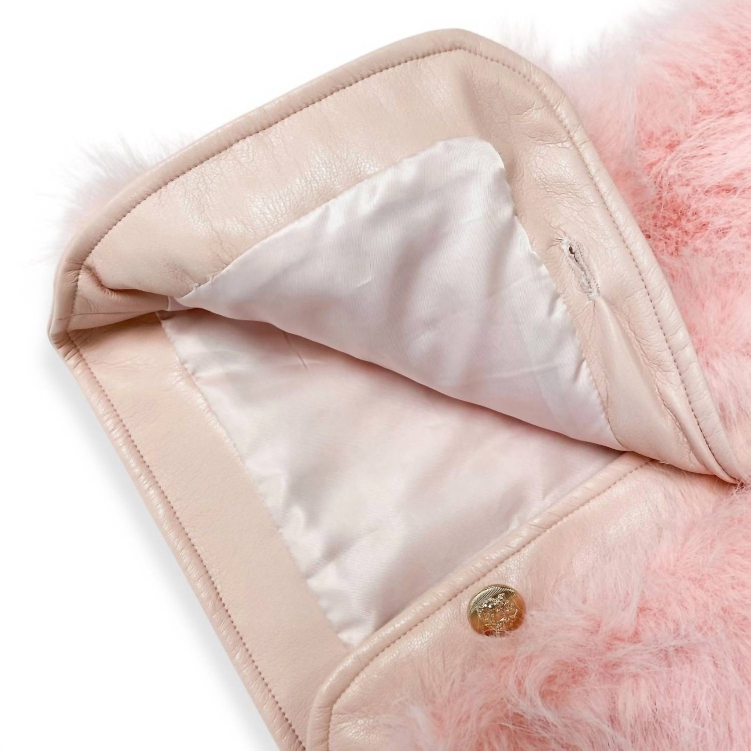 Doe A Dear - Girl's Leather Trimmed Faux Fur Vest