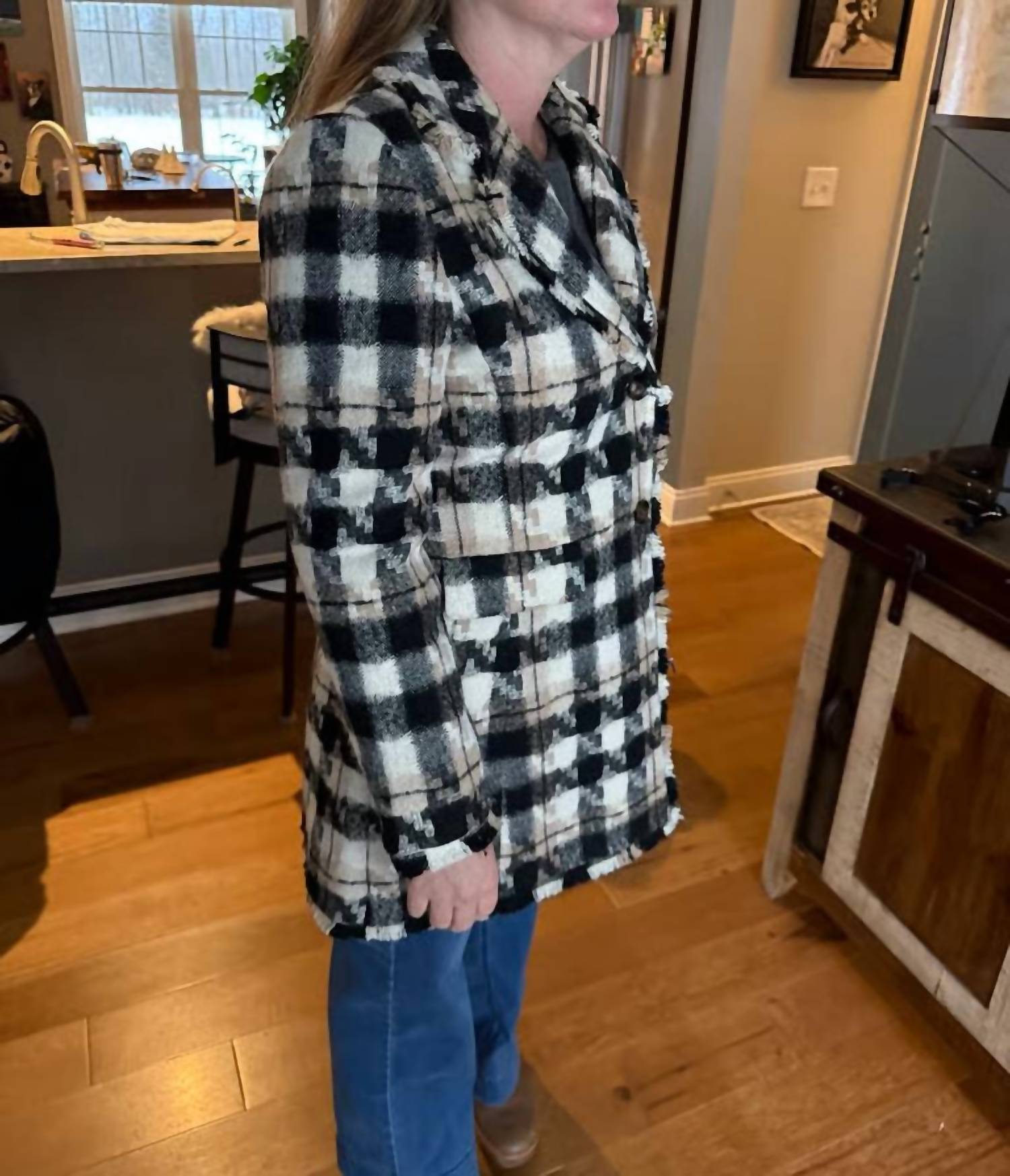 Boho Chic - Ladies Longer Checkered Coat