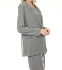 Joseph Ribkoff Relaxed Blazer Jacket in grey melange - women's jacket - detail view