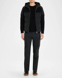 Moose Knuckles Glenvale Knit Hybrid Puffy Jacket in black - men's jacket