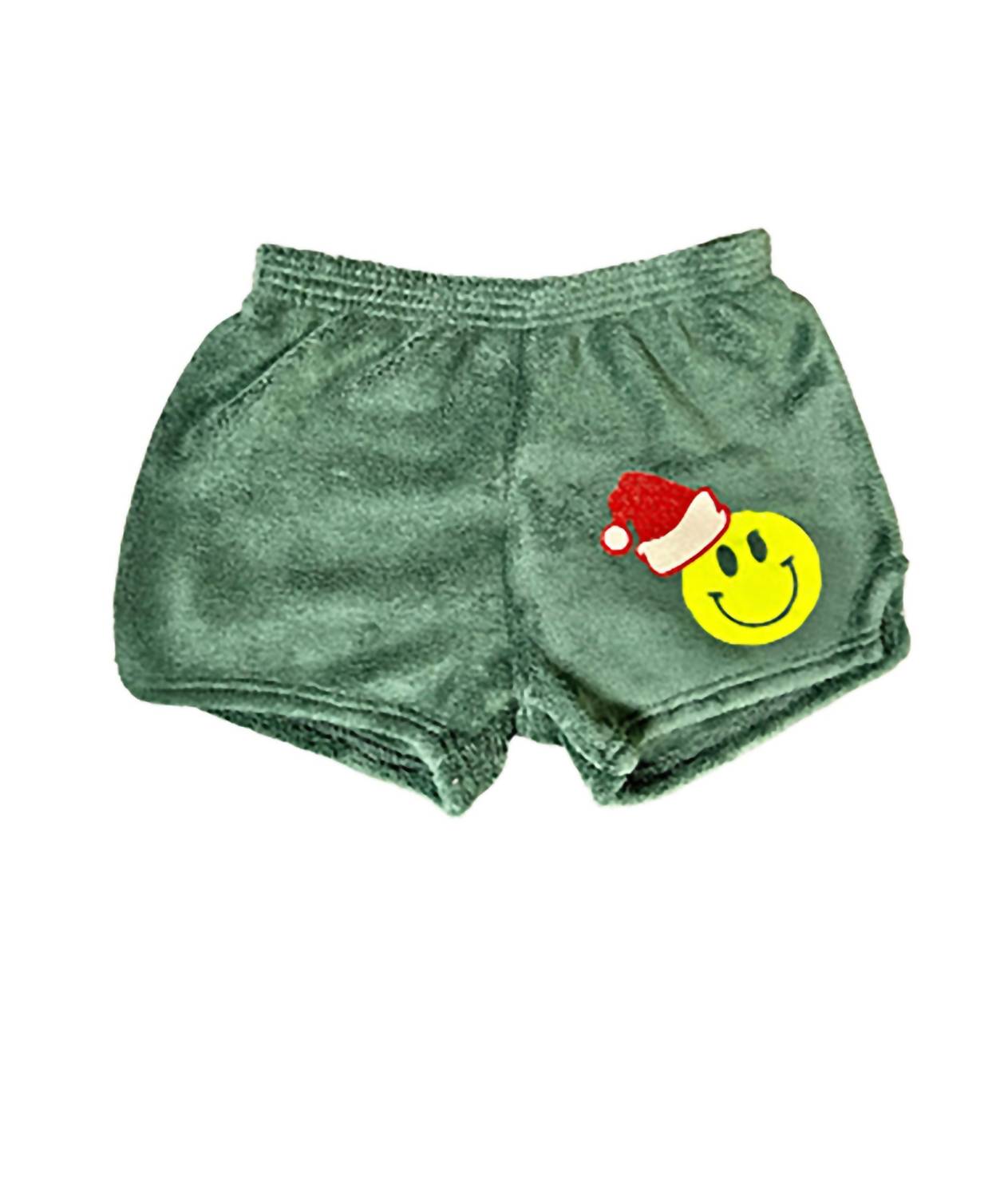 Girl's Smiley Santa Hat Shorts