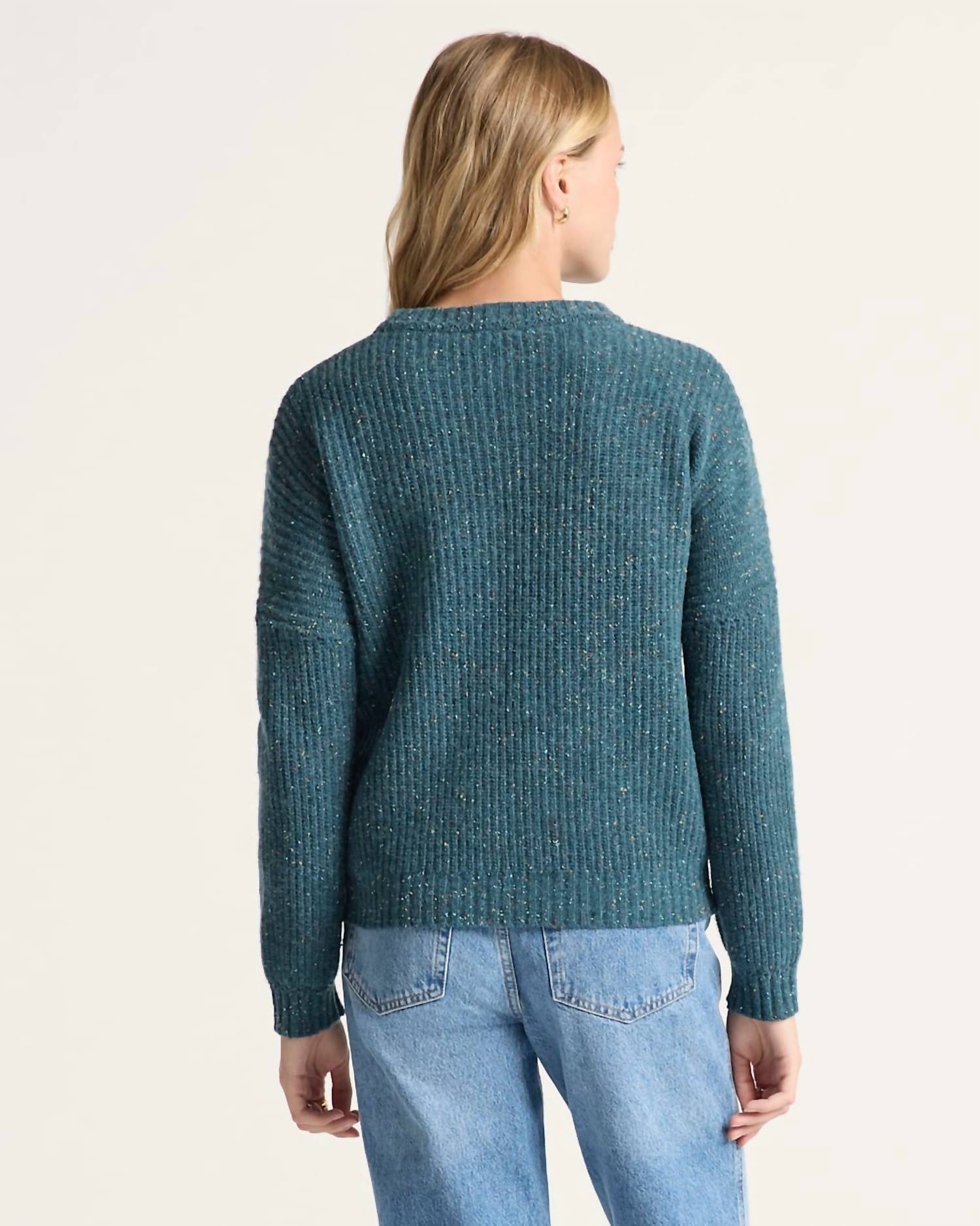 PENDLETON Donegal Wool sweater in teal - women's cardigan - alternate view
