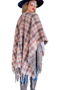 Amoli - Plaid Reversible Ruana
