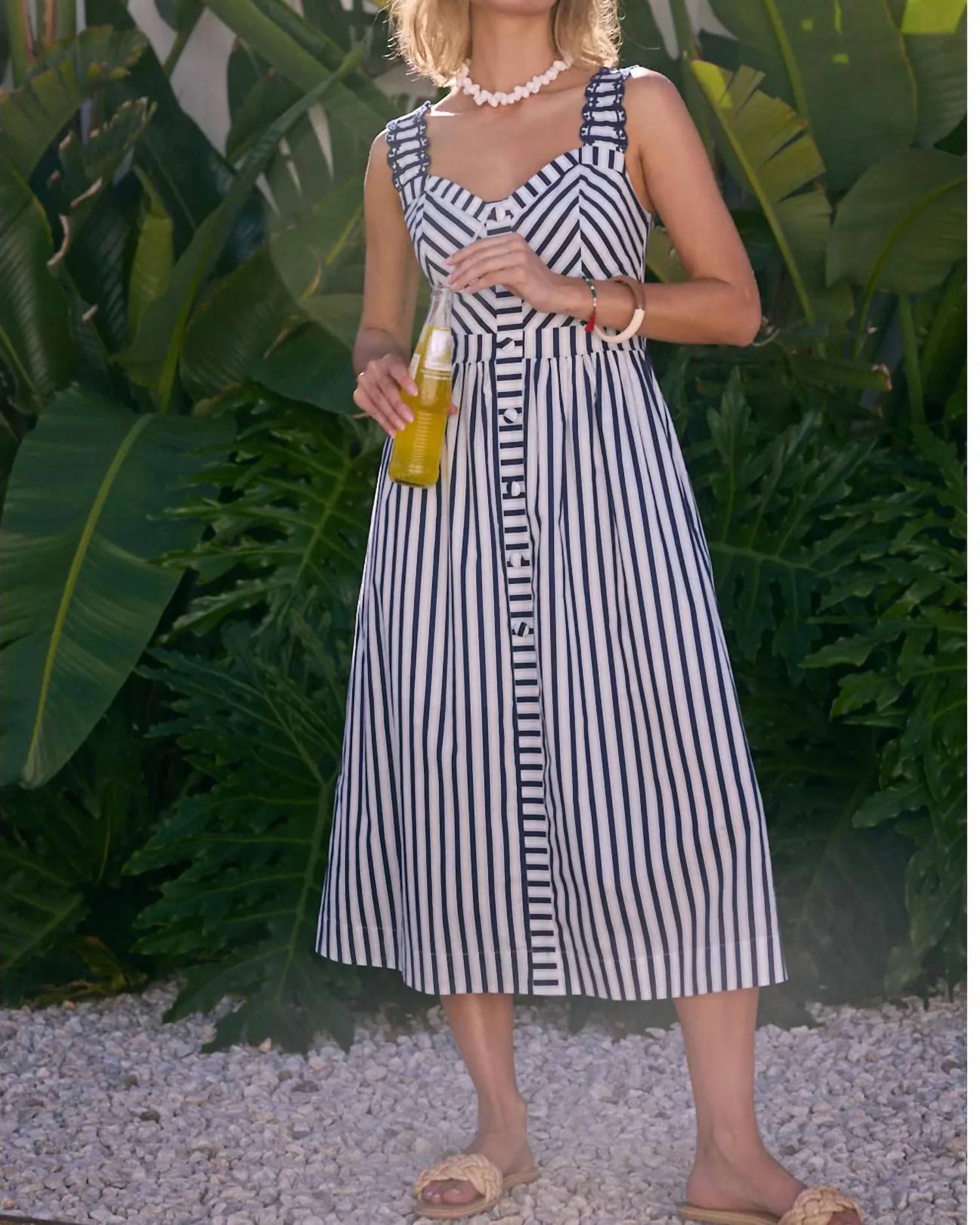 Skies Are Blue - United We Stand Stripe Midi Dress