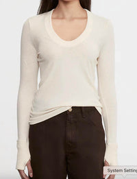 Enza Costa - Cashmere Easy Cuffed U Top