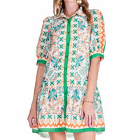 Jade - Flutter Hem Buttons Dress