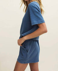 Z Supply - Curran Knit Denim Cropped Sweatshirt