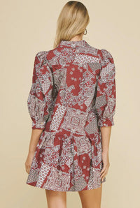 Pinch - Scottie Print Tiered Mini Dress