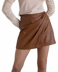Free People - Fake Out Faux Leather Wrap Skirt