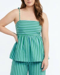 Entro - Sloane Striped Tie Strap Top
