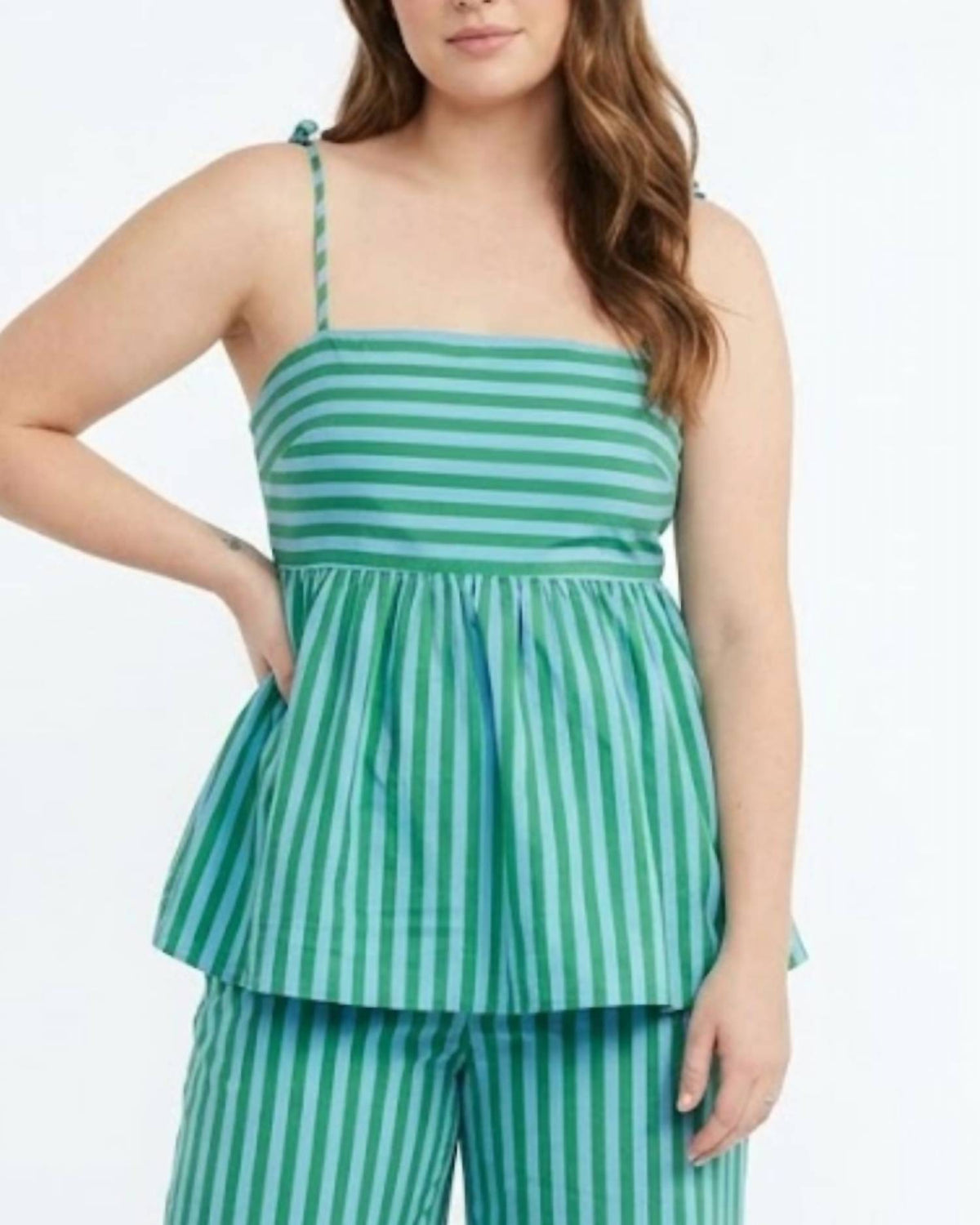 Entro - Sloane Striped Tie Strap Top