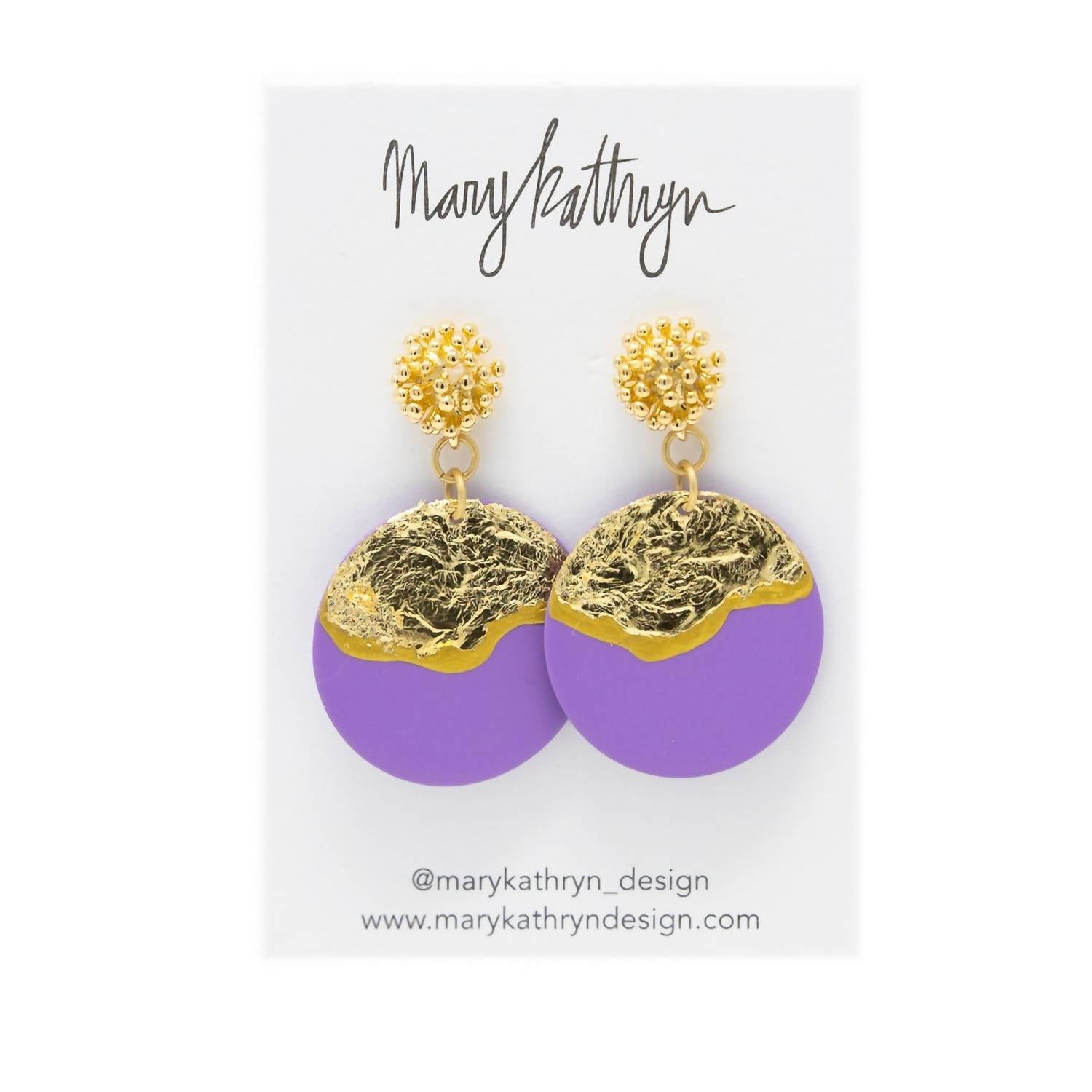Mary Kathryn Designs - Women Lavender Lorelei Disc Earrings