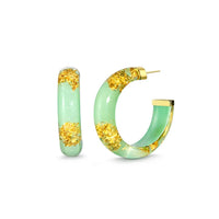 Gold & Honey - Women's Small Lucite Hoop Earrings