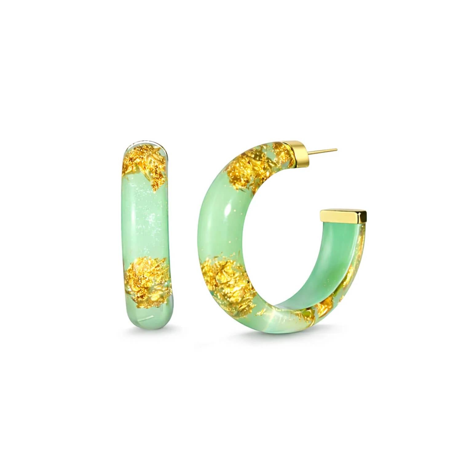 Gold & Honey - Women's Small Lucite Hoop Earrings