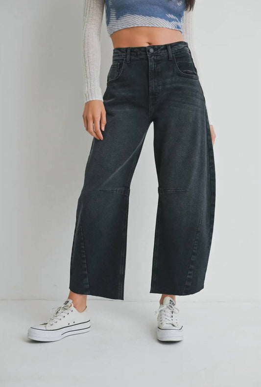Just Black Denim - Seam Barrel Wide Leg Jean
