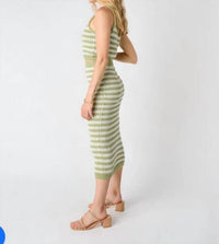 Miou Muse - Cucumber Lime Knit Bodycon Midi Skirt