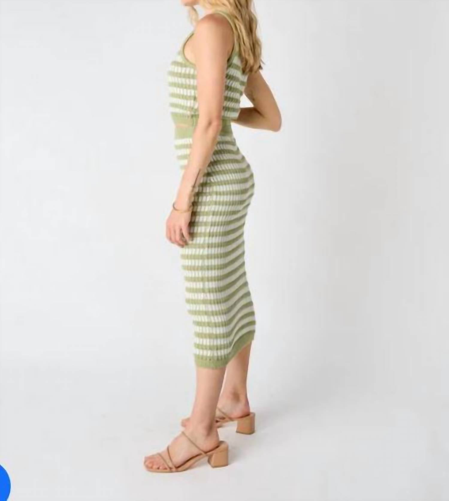 Miou Muse - Cucumber Lime Knit Bodycon Midi Skirt