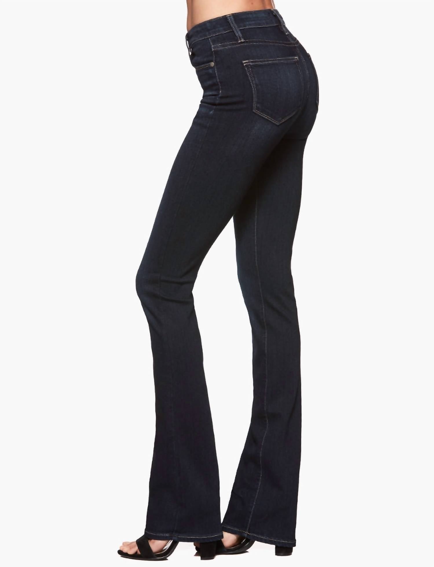 Paige Manhattan High Rise Slim Boot Cut Jeans - Petite in gardena - women's jeans - detail view