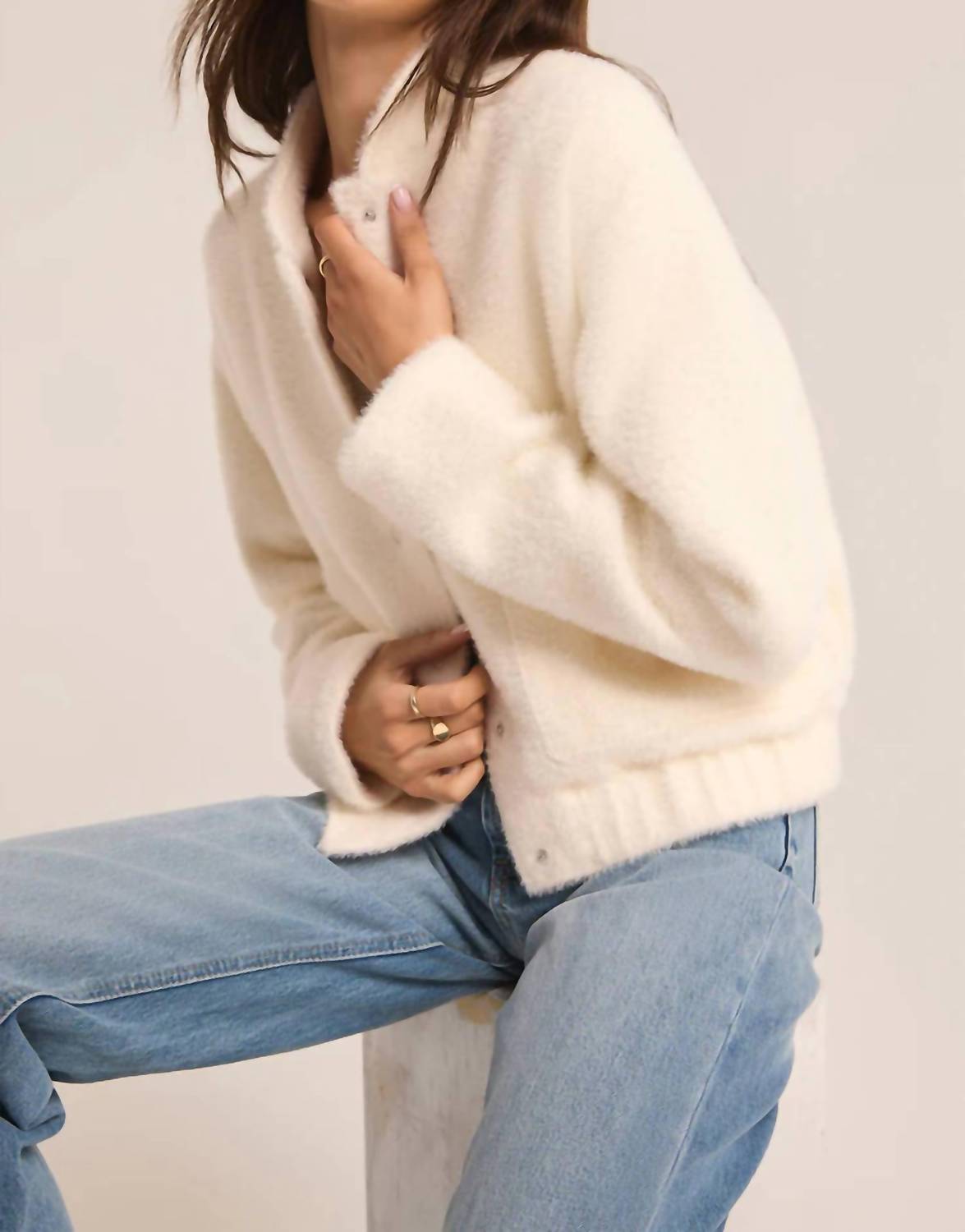 Z Supply Women's Lex Bomber Jacket in sea salt - women's jacket - view 5