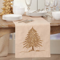 Saro Lifestyle - Beaded Christmas Tree Design Runner