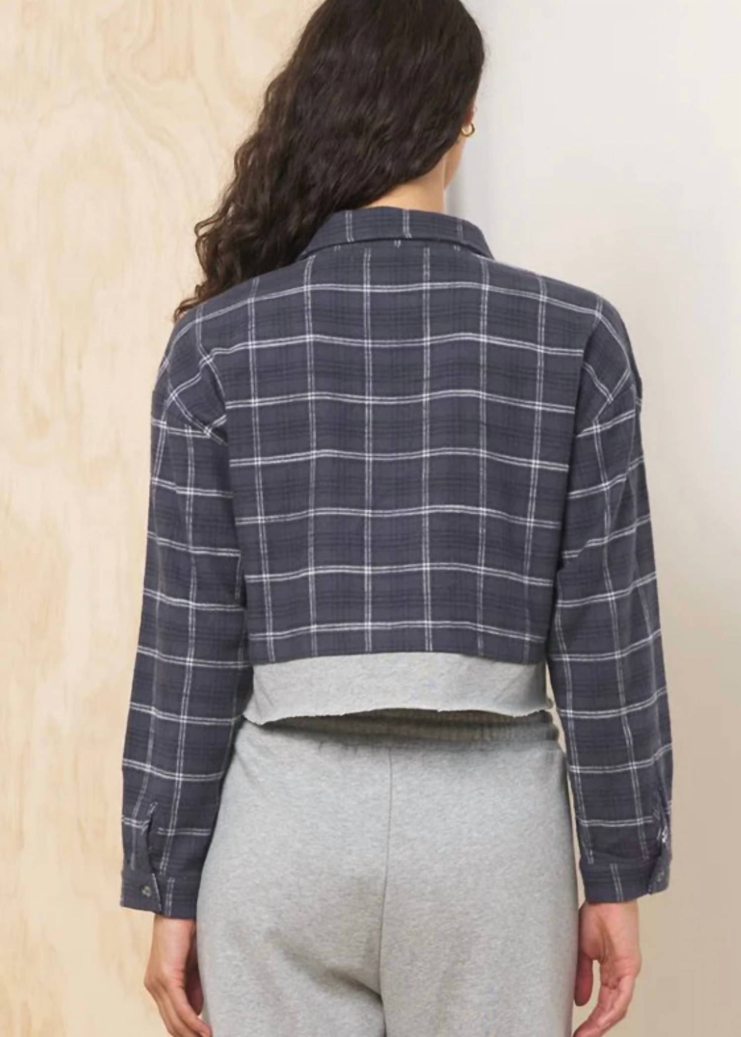Vintage Havana - Flannel Shirt With French Terry Hem