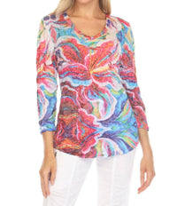 Carine - Vibrant V-neck Top