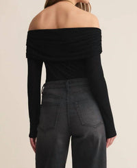 Z Supply - Twyla Off Shoulder Mesh Polka Dot Top