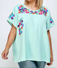 See And Be Seen - On The Border Embroidered Top