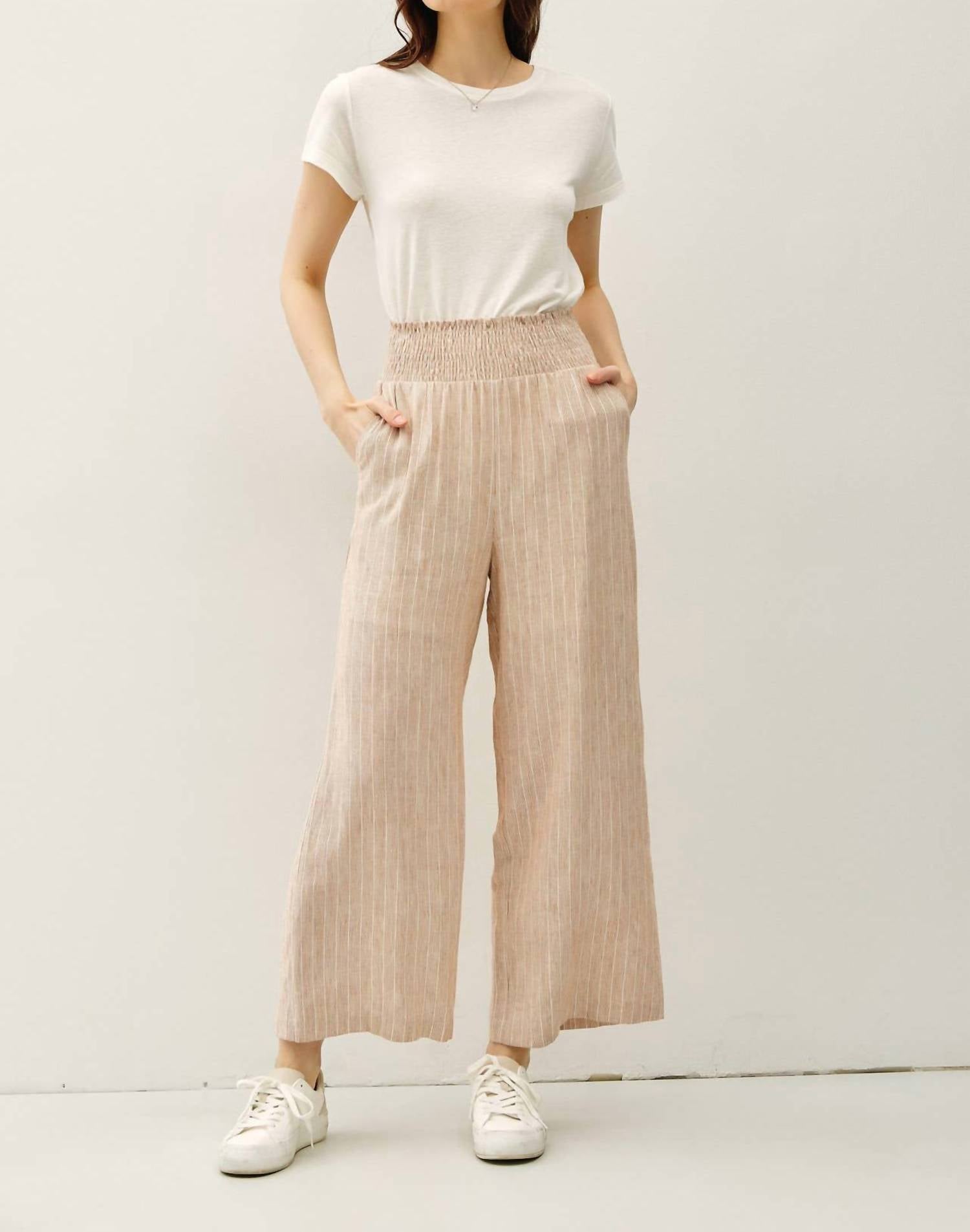 Be Cool - Striped Linen Blend Wide Leg Pants