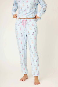 PJ Salvage Doggone Cold Banded Lounge Pant in blue haze - women's pants